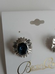 Becky’s Romance Stud Earrings Blue with Secure Lock Back