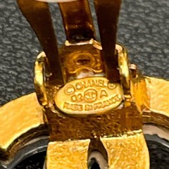 Chanel Coco Mark Earrings 02A Gold Clear Icon Ready To Wear Authentic