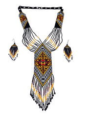 Handmade Necklace Seed Bead Boho American Style Nativ Beaded Multi Strand Gifts