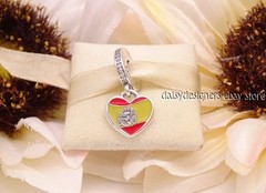 New Pandora Spain Spanish Flag Custom I Love Alicante Destination Charm w/Box