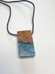 Epoxy Resin & RoseWood Adjustable Necklace Pendant