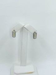 Yellow and White Cubic Zirconia Deco Style Sterling Silver Earrings