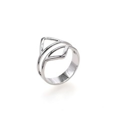 18K Gold Plated Double Triangle Ring – Stackable Gift for Women, Daily Wear
