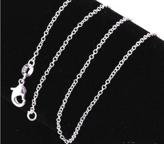 17″ necklace 1 pc 925 Silver Plated 1.2 mm Rolo “O” chain Male Female