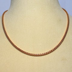 Pure Solid Copper 3 Line Unique Design Wire Wrapping Chain Necklace Copper PG 03