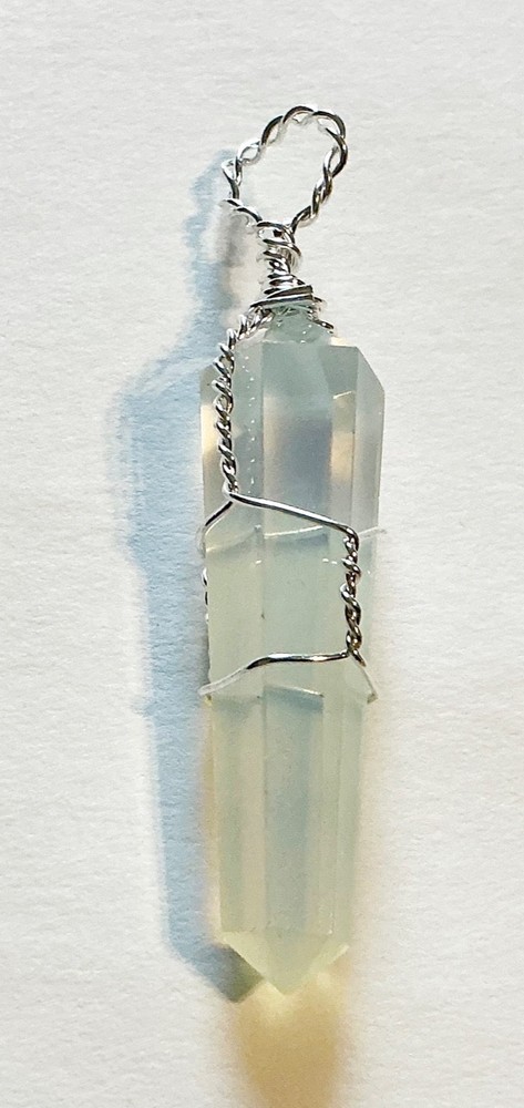 Opalite Stone Hexagon Point Pendant Chakra Reiki Healing Amulet Gift Free Ship