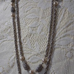 1970s Sarah Day Filigree Lady extra long Necklace
