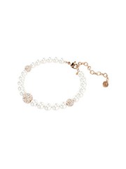 Matrix Bracelet White Crystal Pearl Rose Gold-tone Plated