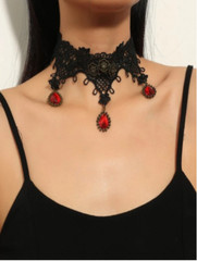 Gothic choker necklace, Lace choker, Halloween choker, Halloween necklace