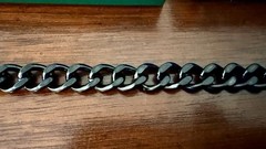 Black Cuban Link Bracelet Adjustable Unisex Metal Chain 8.5