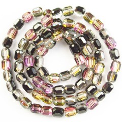 1Strand 8x7mm Faceted Black Purple Crystal Column Loose Bead 24inch SJTZ20
