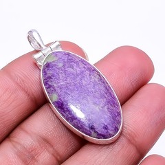 Natural Variscite In Purpurite 925 Sterling Silver Pendant 1.76″ P21