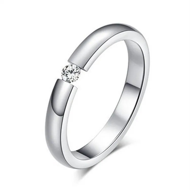 Men Women Silver Gold Stainless Steel Ring Band Titanium Wedding Engagement Ring