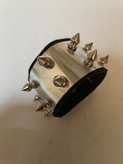 Spiked Metal Plated Rivet Bondage Bracelet Cuff Goth Punk Size 7” 8”