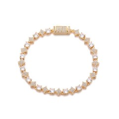 Men Women Iced Out Chain Tennis Bracelet CZ Zircon 925 Silver Gold Hip Hop 6MM