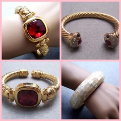Vintage bangle bracelet inlaid mother of pearl mosaic NO US IMPORT FEES
