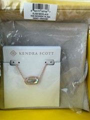 Kendra Scott Elisa Necklace – Iridescent Dichroic Stone with Rose Gold Chain