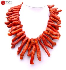 50-70mm Branch Natural Red Coral Necklace for Women Jewelry Long Necklace 18″