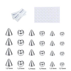 Fake Lip Nose Eyebrow Ring Stud Dimple Sticker Steel Body Jewelry 20 Pcs
