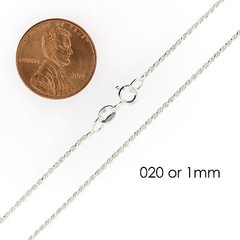 925 Sterling Silver Diamond Cut Rope Chain Necklace .925 Italy All Sizes