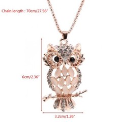 Owl Pendant w/Necklace Opal Lab Created/Plated Fashion Jewelry 28″ SELECT COLOR