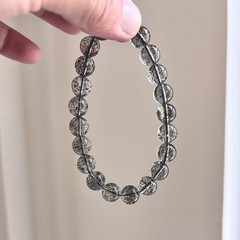Natural Black Strawberry Quartz bracelet Very Clear 8-5MM