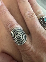 El Sara 950 Silver Spiral Ring Size 7 Signed No Stone Peruvian