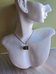 Black Tourmaline Necklace 18k Gold Natural Protection Stone Healing Jewelry