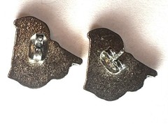 Castleton State College Vermont VT Silver Enamel Spartan Post Pierced Earrings