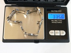 Vtg Sterling Silver 925 Interlocking Fish Links Chain 8″ Bracelet 33.56 grams