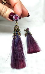Lovely Michal Negrin Long Earings With Colourful Crystals Israel #824#