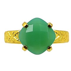 18K Gold Plated Natural Chrysoprase – Australia Ring s.8 Jewelry TR01308