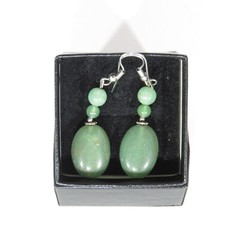 STUNNING GREEN AVENTURINE DROP/DANGLE EARRINGS