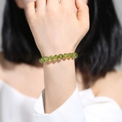 Peridot Round Beaded Stretch Bracelet Beads Bracelet Healing Everyday Jewelry