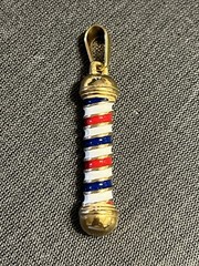 Gold 14k plated over stainless steel with 5A CZ iced out Barber Shop Pendant
