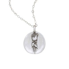 June Birth Flower Link Chain Necklace Pewter Floral Jewelry Gift by Lisa Leonard