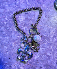 Vintage Brighton Fleur-de-Lis Multi-Charm Bracelet