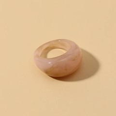 Transparent Acrylic Geometric Ring Round Resin Band Lightweight Jewelry