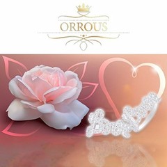 18k White Gold Plated Cubic Zirconia “Love” Ring by Orrous & Co. New