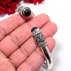 Copper Black Turquoise 925 Sterling Silver Bali Cuff|C1000394149