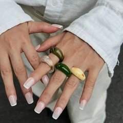 Irregular Resin Ring Acrylic Colorful Modern Knuckle Finger Band Women Jewelry