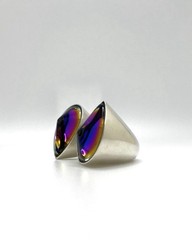 Vintage Baccarat PSYDÉLIC SILVER RING No Box Size 6