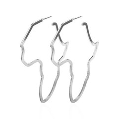 Silver Rose Gold Plated Women Stud Earring Africa Map Shape Engagement Jewelry