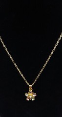 Cute Colorful Flower Pendant Necklace Golden Toned Christmas Party Birthday Gift