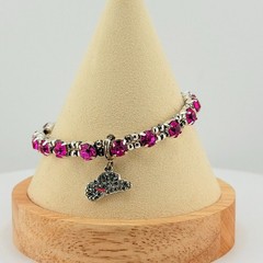 Bomb Party Single Stretchy Beaded Bracelet w/ Charm – Cowgirl Hat RARE FIND