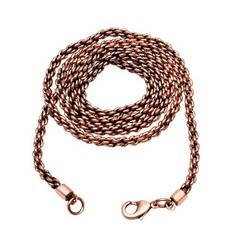 Handmade Solid Copper Rope Chain Necklace – 3mm Oxidized Design for Men & Women