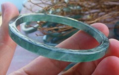 1 piece Green Natural A Rectangle JADE Jadeite Baby Child Bangle 39-51mm 701428