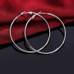 925 Sterling Silver 5cm 6cm 7cm 8cm 9cm 10cm Large Hoop Earrings with Gift Bag