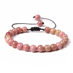 6mm Stone Bead Bracelet Adjustable Rope String Braided Cord Band Unisex 1 Pc