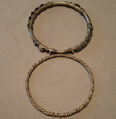 Silver Tone Rope Twist Bangle Cuff Bracelet Set Stackable Metal No Stone